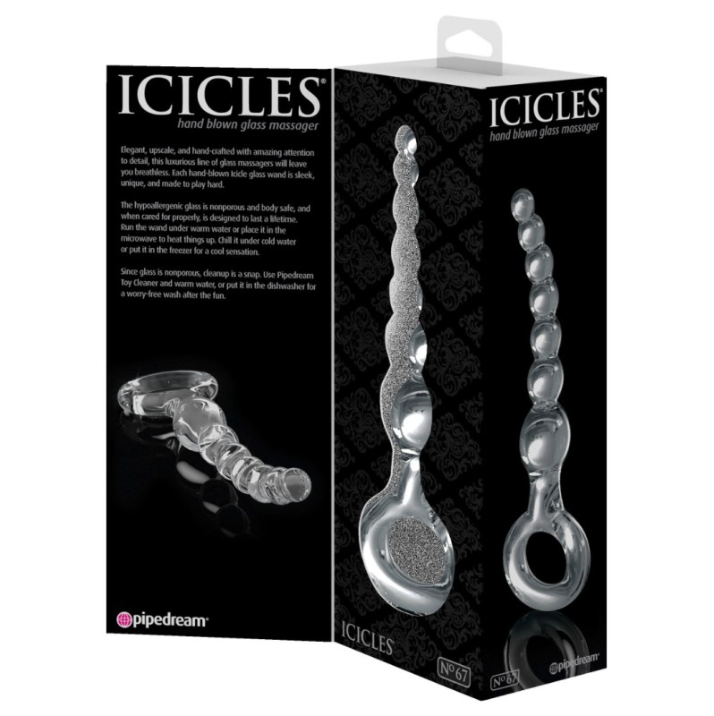 Γυάλινο Dildo Icicles No. 67 Διαφανές