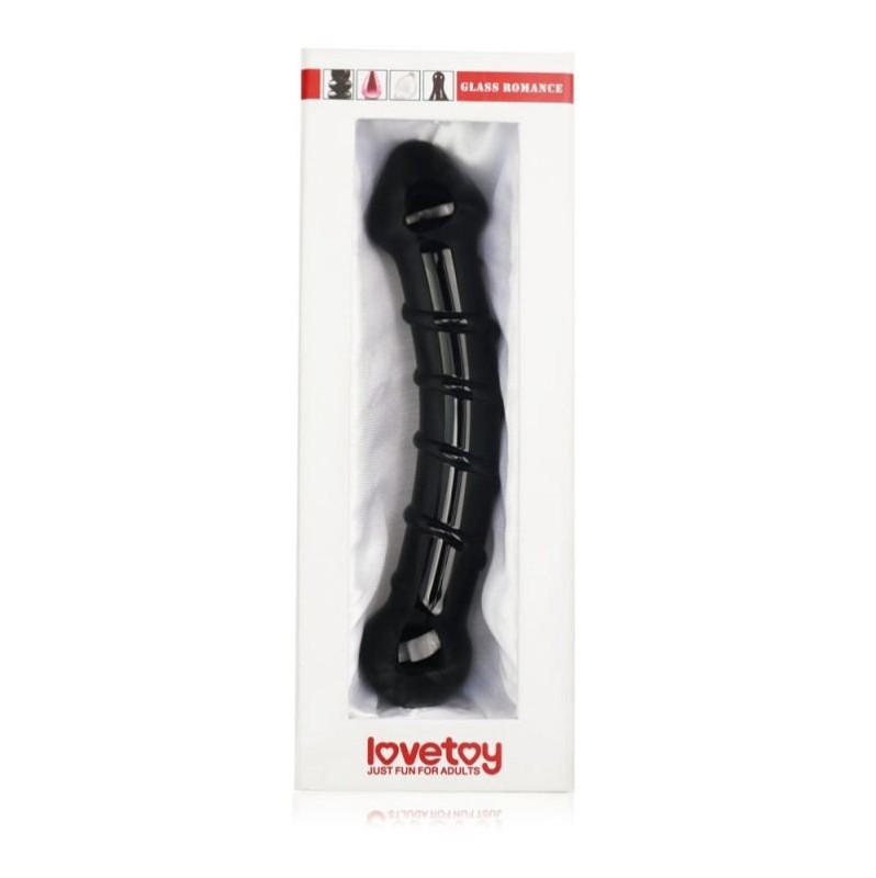 Glass Dildo Lovetoy Glass Romance 2 17.8cm Black