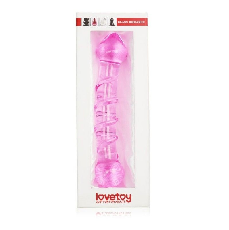 Glass Dildo Lovetoy Glass Romance 2 17.8cm Pink