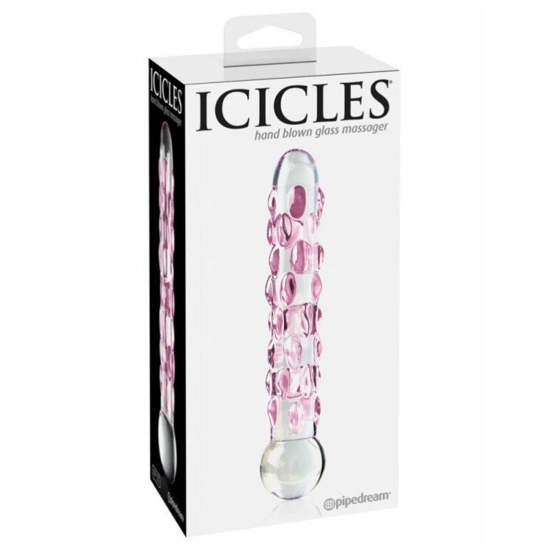 Γυάλινο Dildo Pipedream Icicles No. 7 17.8cm Ροζ