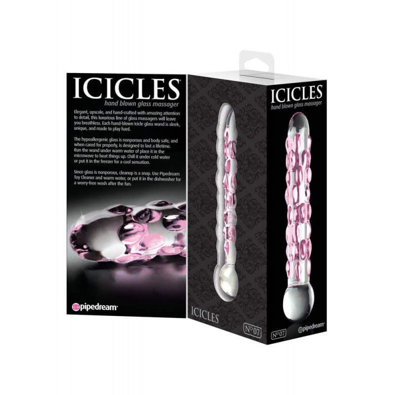 Glass Dildo Pipedream Icicles No. 7 17.8cm Pink Glass Dildo Pipedream Icicles No. 7 17.8cm Pink