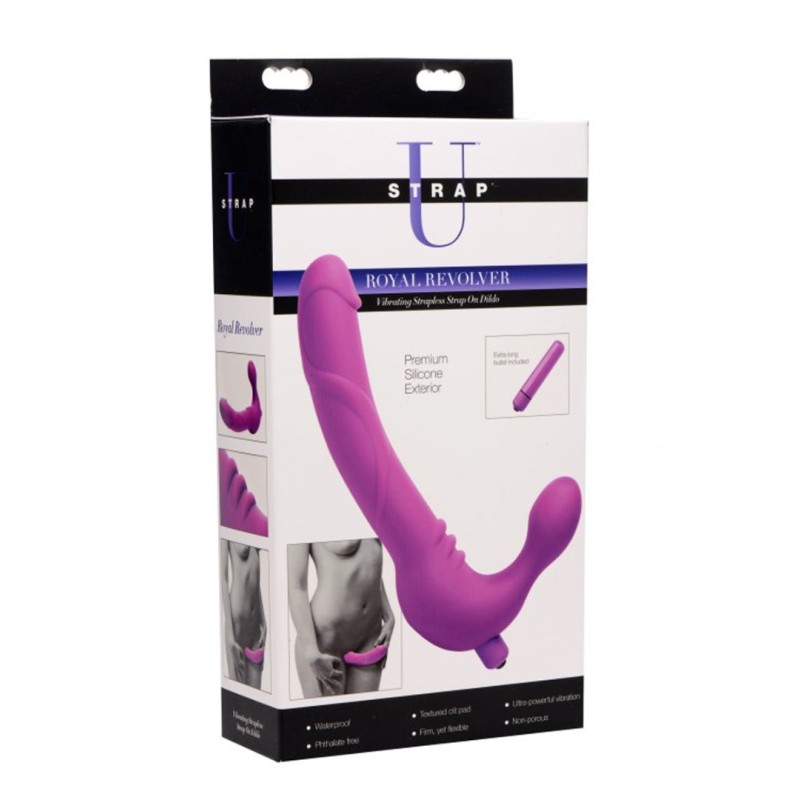 Vibrating Strapless Strap-On Strap U Royal Revolver Purple