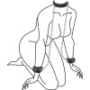 Easytoys – Fetish Collection Leather Collar With Handcuffs Easytoys Black Collars