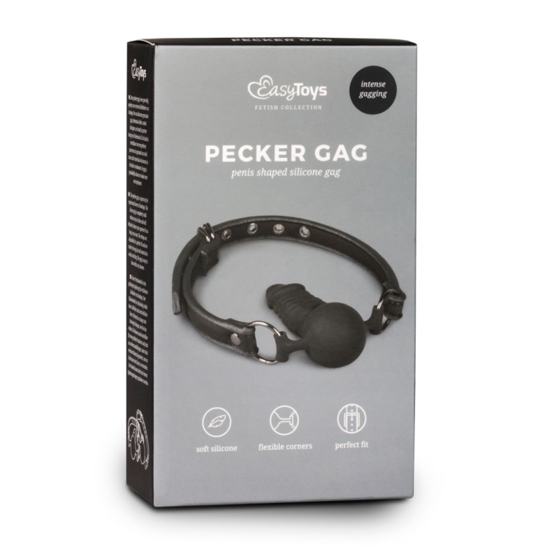 Easytoys – Fetish Collection Ball Gag with Silicone Dong Easytoys Black Ball Gags
