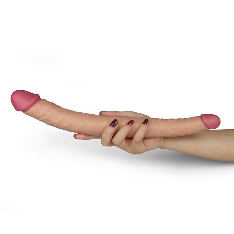 Lovetoy Double Ended Dildo Lovetoy Ladykiller Tapered Double Penetration 35.5cm Nude Double