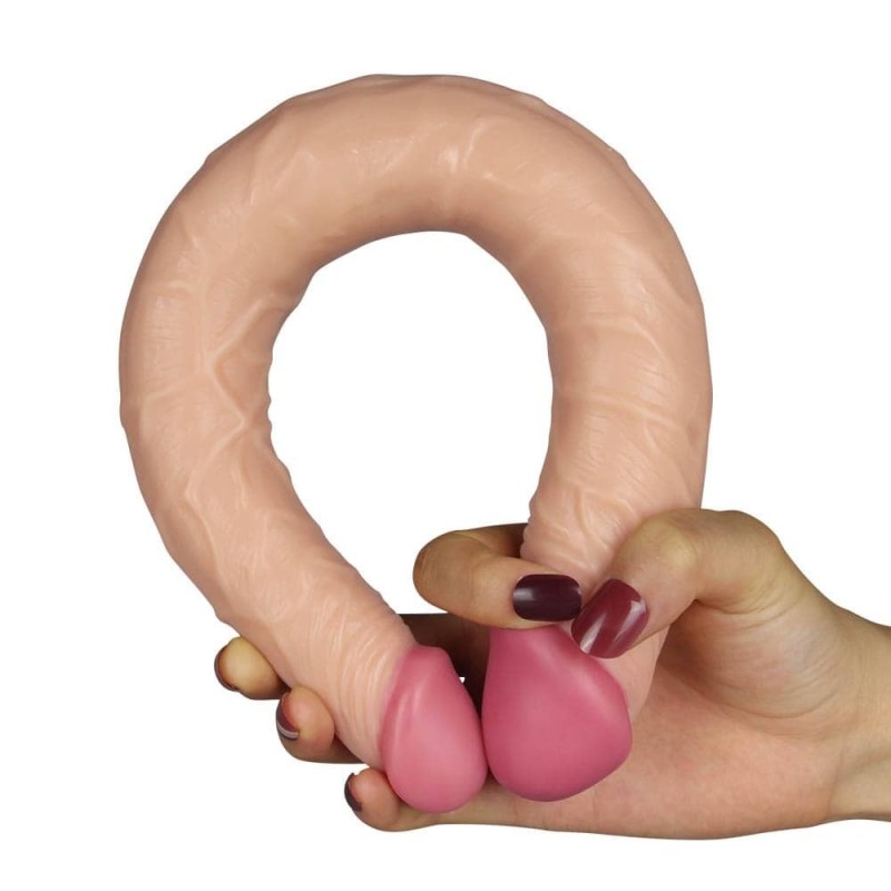 Lovetoy Double Ended Dildo Lovetoy Ladykiller Tapered Double Penetration 35.5cm Nude Double