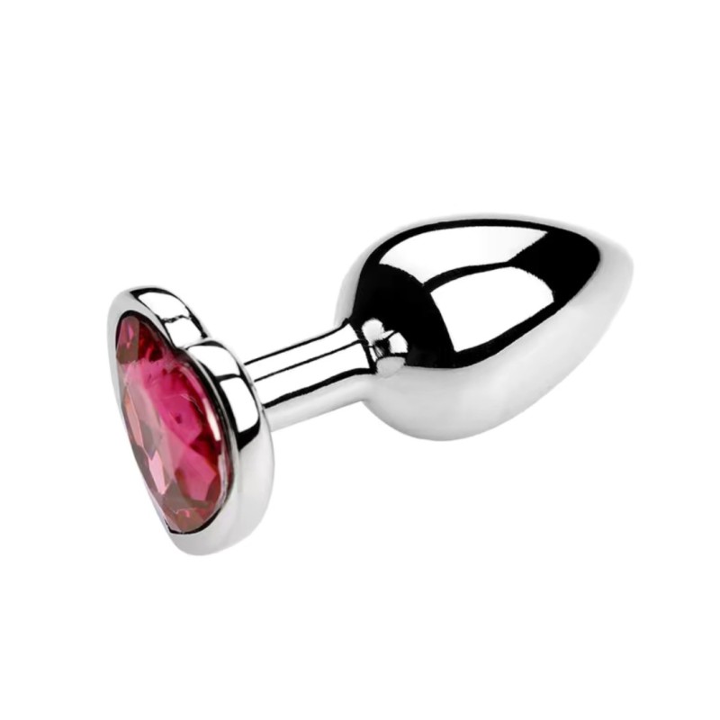 Love Market Butt Plug With Heart Jewel Small Pink Beginners butt plugs