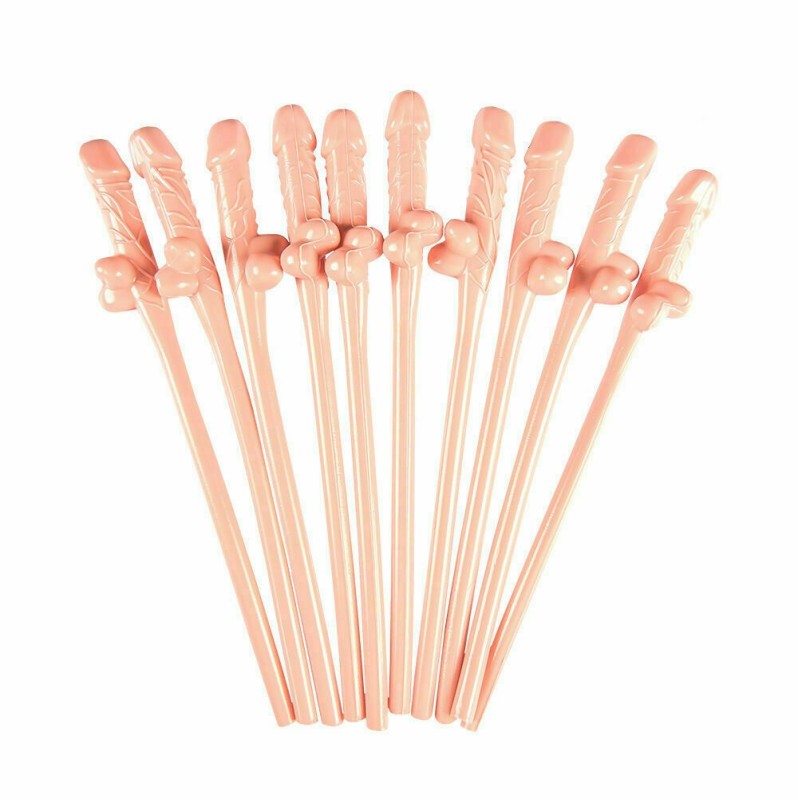 Bachelorette Party Penis Straws Nude 10pcs