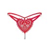 G-string with Pearl Chain Heart Red