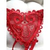 G-string with Pearl Chain Heart Red