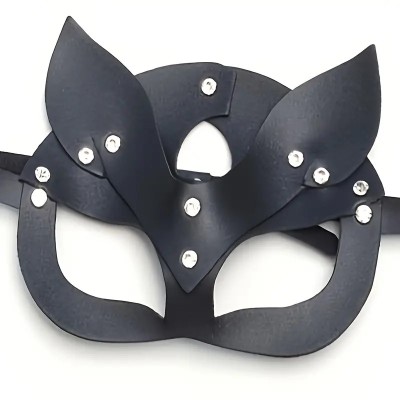 Half Face Cat Mask Black Half Face Cat Mask Black