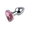 Butt Plug With Heart Jewel XSmall Pink