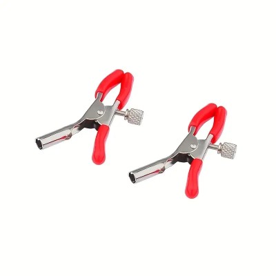 Classic Nipple Clamps With Chain Flirting Red Classic Nipple Clamps With Chain Flirting Red