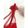 Lace Embroidery String Daisy Red