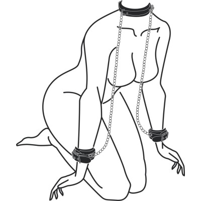 Leather Collar With Handcuffs Easytoys Black Leather Collar With Handcuffs Easytoys Black