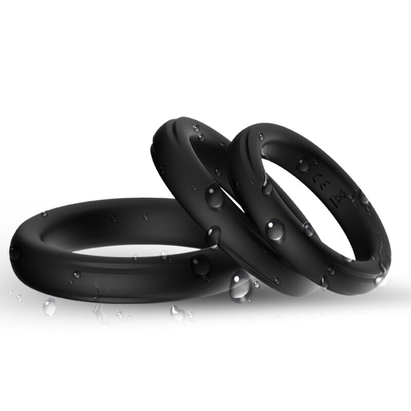Armony Δαχτυλίδια Πέους Σετ Armony Three Size Μαύρα Δαχτυλίδια Πέους
