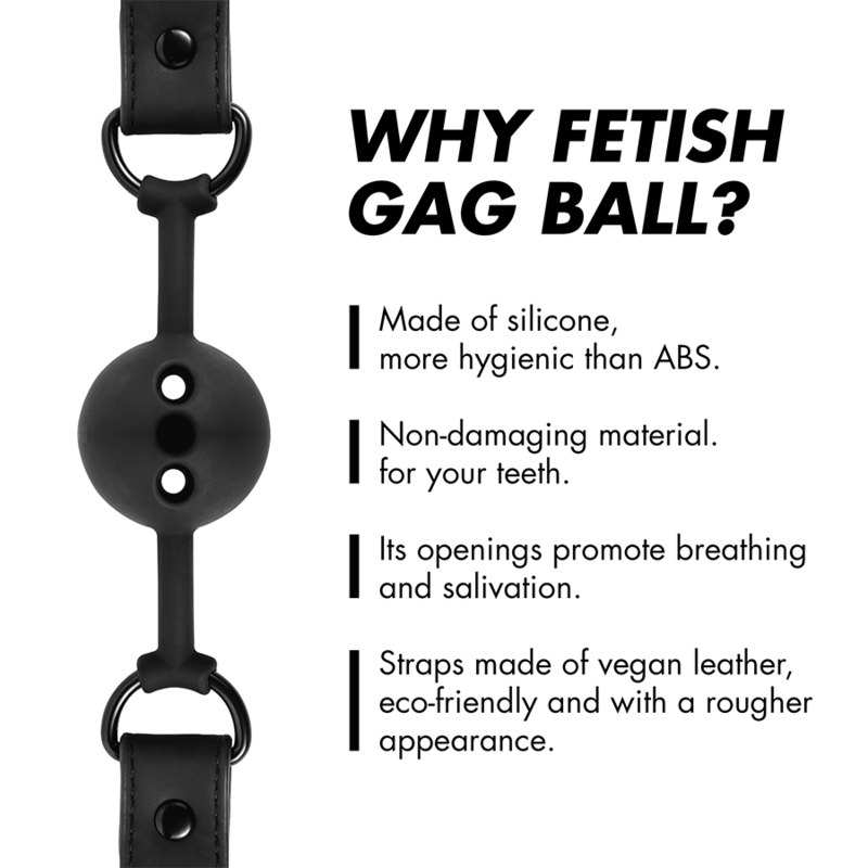 Silicone Ball Gag Fetish Submissive Black