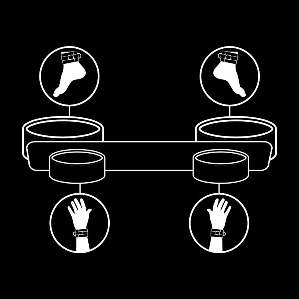 Bondage Spreader Bar Fetish Submissive Black