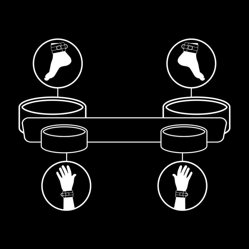 Bondage Spreader Bar Fetish Submissive Black