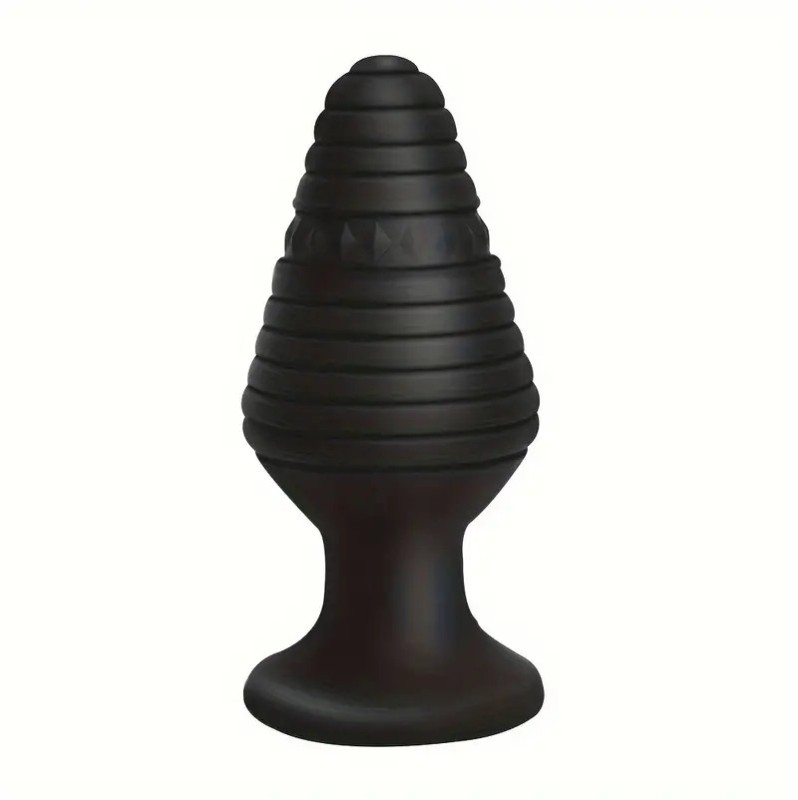 Butt Plug With Jewel  Drill Thread Large Black