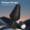 Butt Plug With Jewel  Drill Thread Medium Black