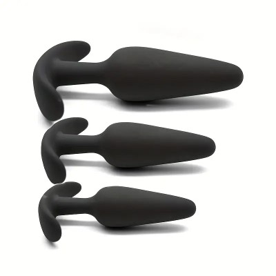 Butt Plug Silicone Set Love Market Black Butt Plug Silicone Set Love Market Black