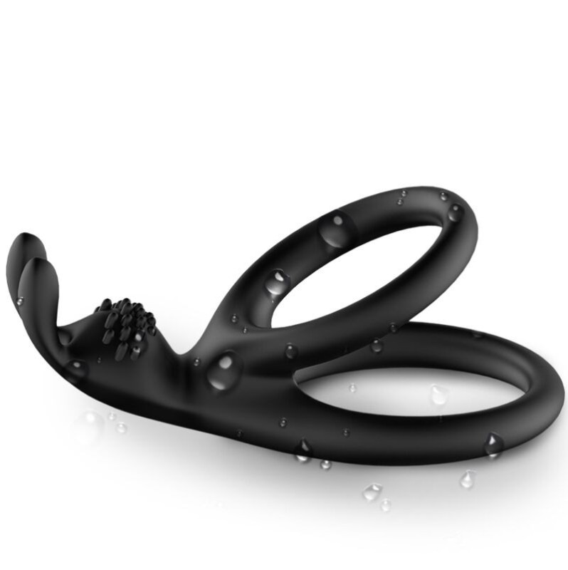 Cock Ring Armony Double Rabbit Black