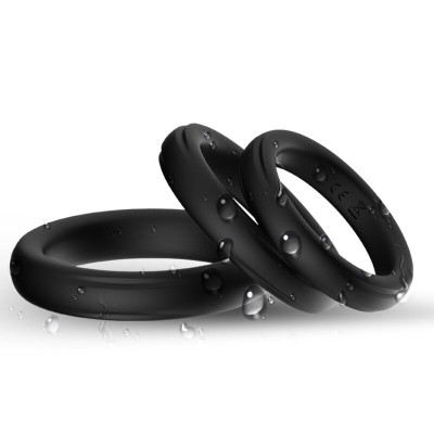 Three Size Cock Ring Set Armony Black Three Size Cock Ring Set Armony Black