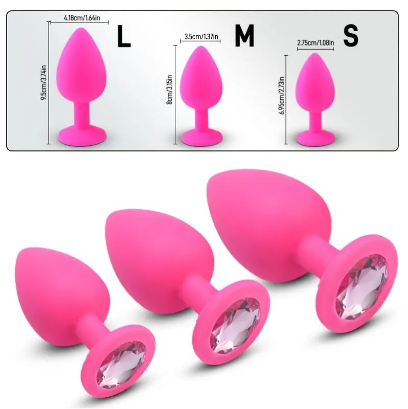 Butt Plug With Jewel Set Love Market Pink