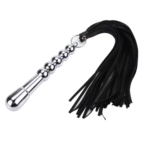 Flogger With Metal Anal Plug Love Market Black