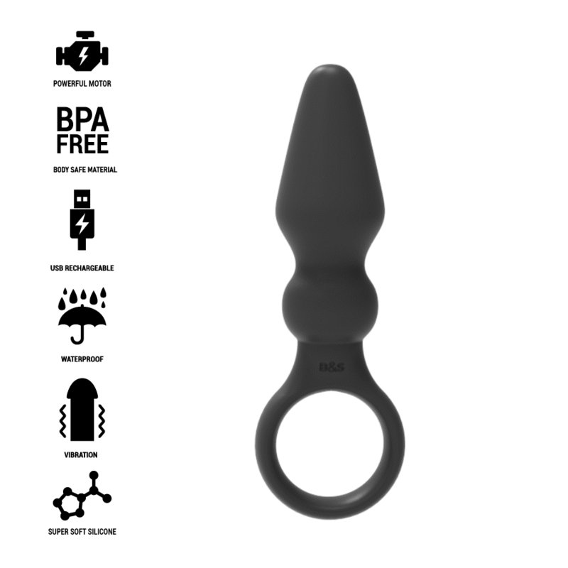 Πρωκτική Σφήνα με Δόνηση Black&Silver Ozzy Μαύρη Πρωκτική Σφήνα με Δόνηση Black&Silver Ozzy Μαύρη